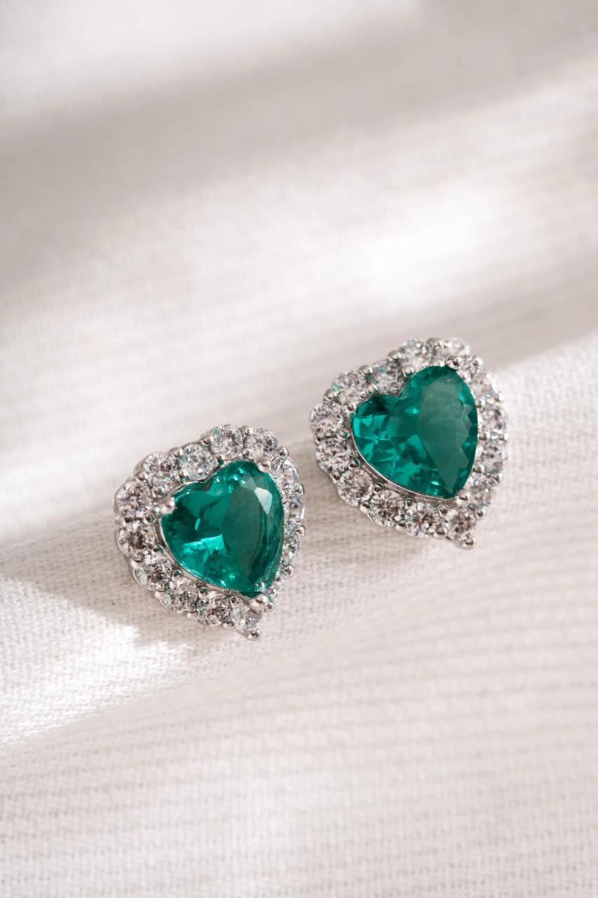 Glittering heart earrings