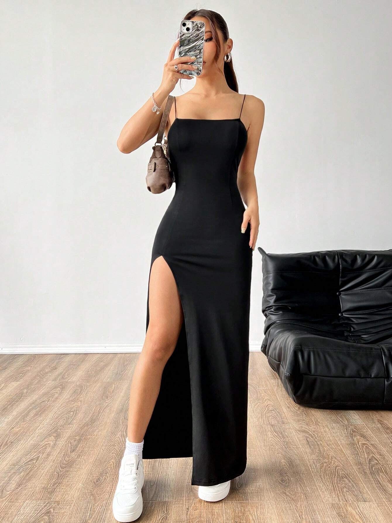 Long dress with side slit