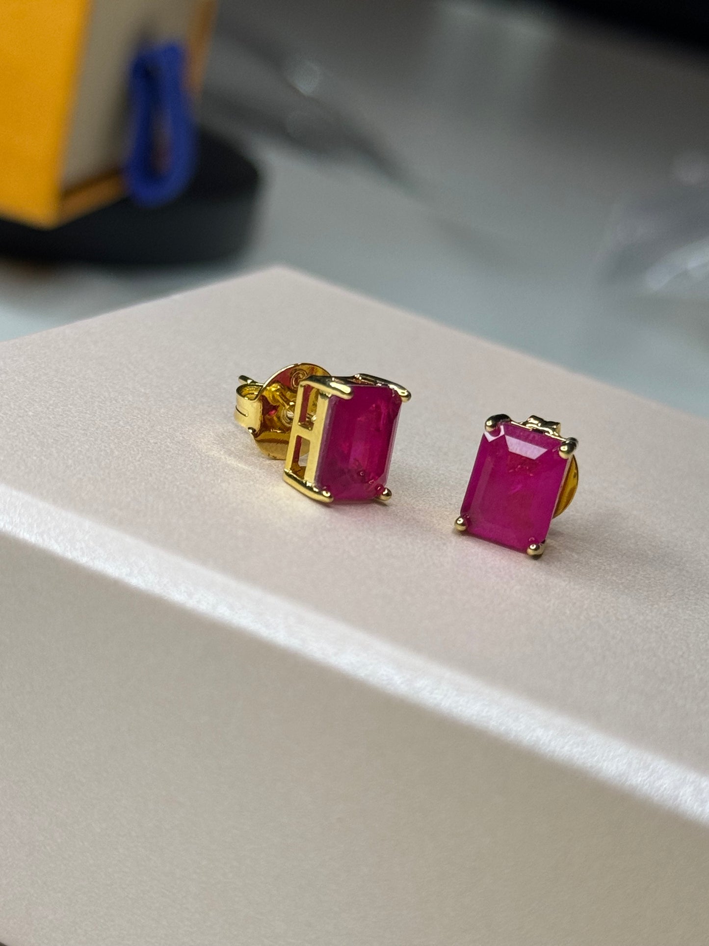 Square crystal jewelry earrings.