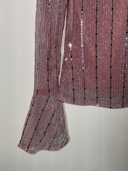 Sequined knit blouse