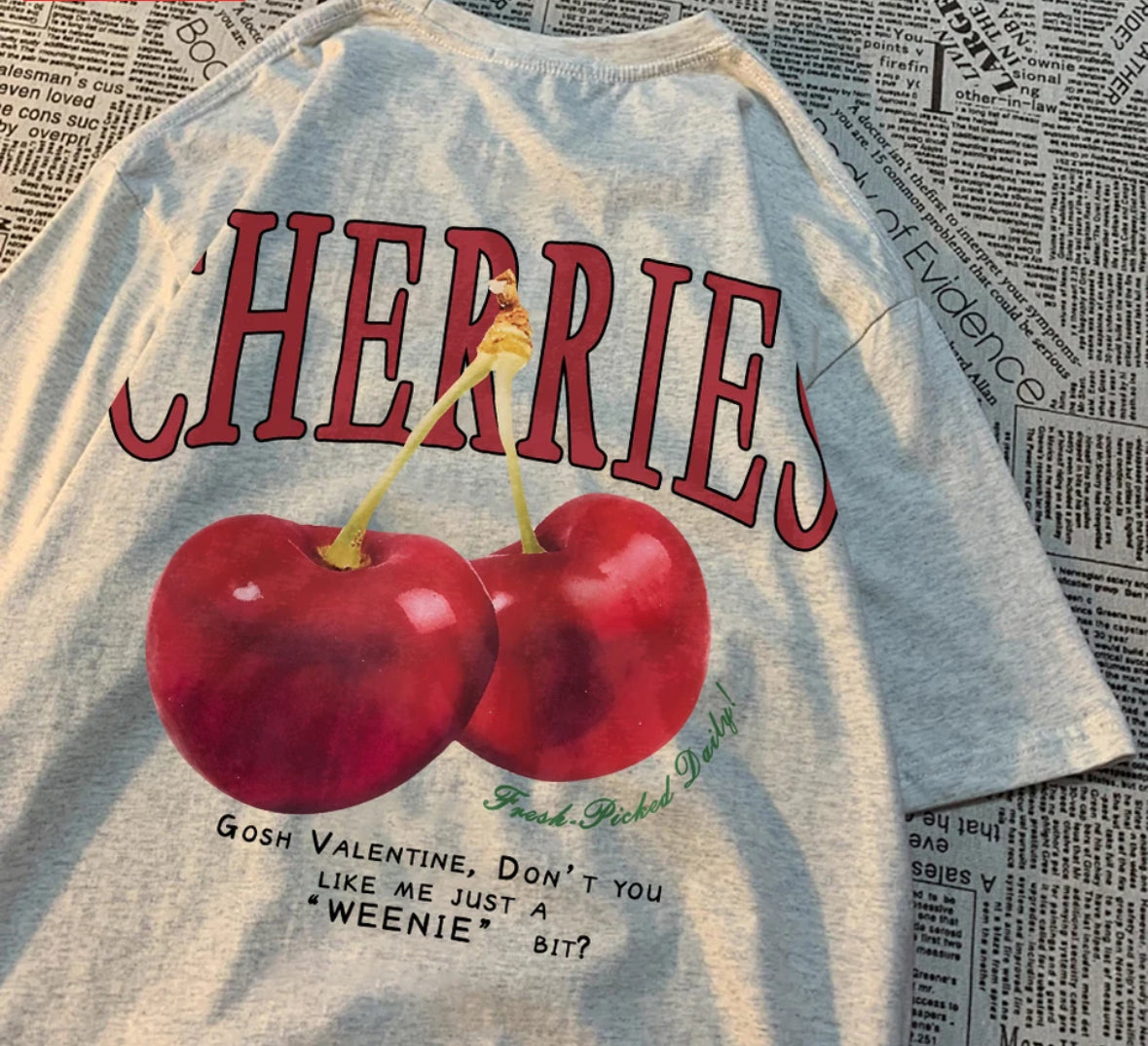 T-shirt cerises Cosh Valentine, vêtements décontractés d’été.