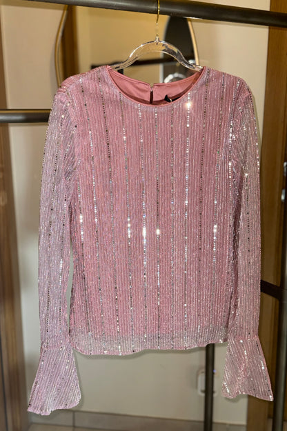 Sequined knit blouse