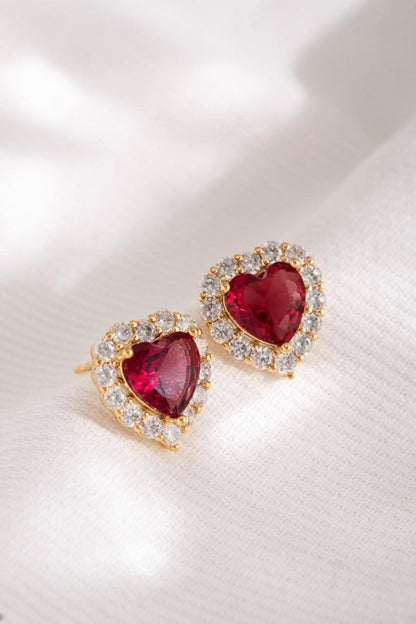 Glittering heart earrings