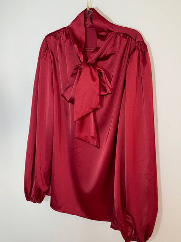 Long-sleeve satin shirt